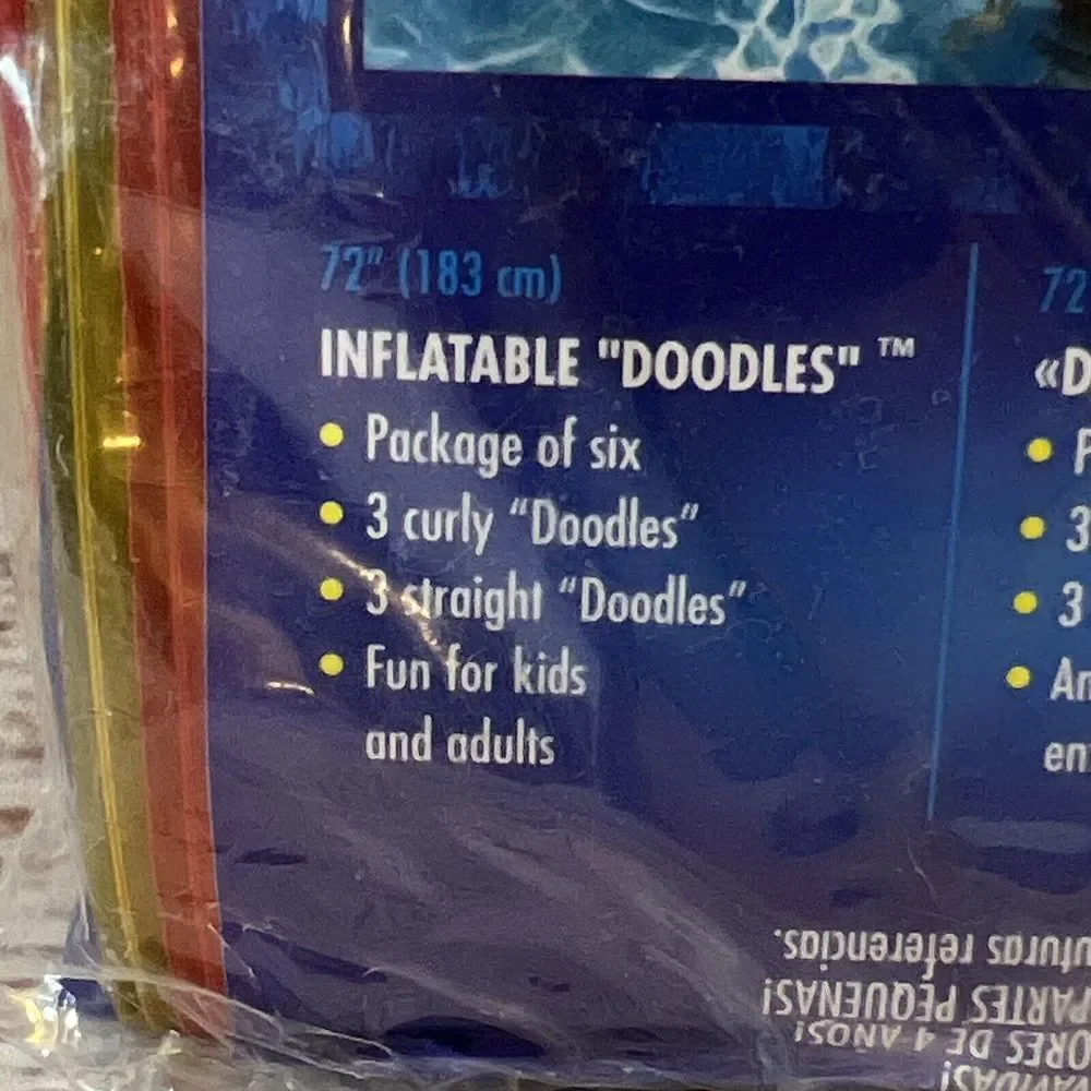 Swimline‎ Doodles Inflatable Pool Noodles - Multicolor, 6 Pack
